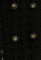 Dolce & Gabbana Crochet Knit Cardigan Black FXV60T JCVWH-N0000