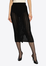 Dolce & Gabbana Crochet Knit Midi Pencil Skirt Black FXO13T JCVWH-N0000