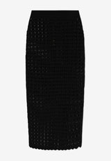 Dolce & Gabbana Crochet Knit Midi Pencil Skirt Black FXO13T JCVWH-N0000