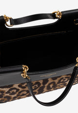 Dolce & Gabbana Small Sicily Leopard Print Handbag Brown BB7728 B6I37-89738