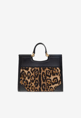 Dolce & Gabbana Small Sicily Leopard Print Handbag Brown BB7728 B6I37-89738
