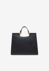 Dolce & Gabbana Small Sicily Calfskin Tote Bag Black BB7728 B7321-80999