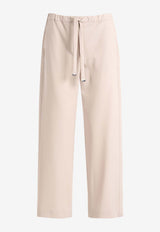 S Max Mara Argento Virgin Wool Elasticated Pants Beige 2619131031600SMMARGE_005