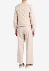 S Max Mara Argento Virgin Wool Elasticated Pants Beige 2619131031600SMMARGE_005