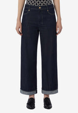 S Max Mara Chiara Turn-Up Denim Pants Blue 2619181051600SMMCHIA_001