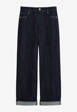 S Max Mara Chiara Turn-Up Denim Pants Blue 2619181051600SMMCHIA_001