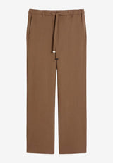 S Max Mara Argento Virgin Wool Elasticated Pants Brown 2619131031600SMMARGE_007