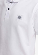 Stone Island Logo Patch Ribbed Polo T-shirt White 2200011S0039V0001_ecb7a8b4-1b7c-4322-b692-f9b9783769a4