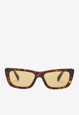 Miu Miu Logo Square-Frame Sunglasses Yellow 0MUB12SPL/S_MIU-27L10Y