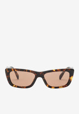 Miu Miu Logo Square-Frame Sunglasses Brown 0MUB12SPL/S_MIU-14L20D
