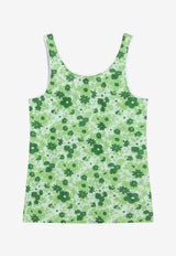 Miu Miu Sleeveless Floral Tank Top Green MT2194OOO19EX/S_MIU-F0089