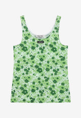Miu Miu Sleeveless Floral Tank Top Green MT2194OOO19EX/S_MIU-F0089