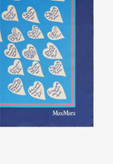 Max Mara All-Over Hearts Print Silk Scarf Blue 2614541141600MXAVALL_001