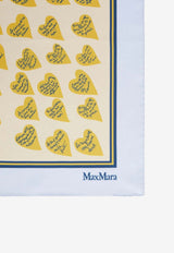 Max Mara All-Over Hearts Print Silk Scarf Multicolor 2614541141600MXAVALL_002
