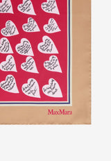 Max Mara All-Over Hearts Print Silk Scarf Multicolor 2614541141600MXAVALL_004