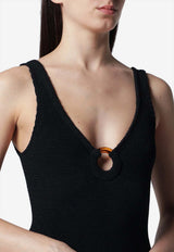 Hunza G Celine Crinkled One-Piece Swimsuit Black CELINENY/S_HUNZA-BLK