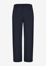 S Max Mara Argento Virgin Wool Elasticated Pants Navy 2619131031600SMMARGE_001