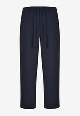 S Max Mara Argento Virgin Wool Elasticated Pants Navy 2619131031600SMMARGE_001