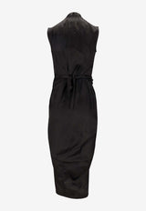 Rick Owens Sleeveless Wrap Dress Black RP01F6544N_09