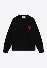AMI PARIS Ami De Coeur Wool Sweater Black UKS838018/S_AMI-009