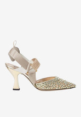 Fendi Colibrì 70 Crystal Mesh Slingback Pumps Beige 8J8951AY1D/S_FENDI-F1WCN