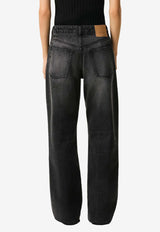 AMI PARIS Washed Wide-Leg Jeans Black FTR450DE0124_031