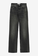 AMI PARIS Washed Wide-Leg Jeans Black FTR450DE0124_031