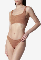 Hunza G Xandra Crinkled Metallic Bikini Brown XANDRANY/S_HUNZA-MC