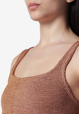 Hunza G Xandra Crinkled Metallic Bikini Brown XANDRANY/S_HUNZA-MC