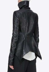 Rick Owens Temple Naska Biker Tumbled Leather Jacket Black RP01F6743LBE_09
