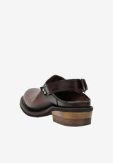 Miu Miu Aged Leather Clogs Brown 5R667EA0455OD/S_MIU-F0201