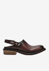 Miu Miu Aged Leather Clogs Brown 5R667EA0455OD/S_MIU-F0201