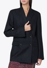 Dries Van Noten Double-Breasted Wool Blazer Blue 104322193/R_DRVNO-509