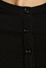 Dolce & Gabbana Cropped Knit Cardigan with Cut-Outs Black FXV88T JAIRM-N0000