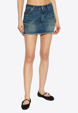Dolce & Gabbana Logo Plaque Mini Denim Skirt Blue F4C2TD G8MR2-S9001