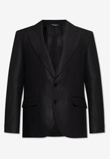Dolce & Gabbana Single-Breasted Linen Blazer Black G2QS6T FU4MC-N0000