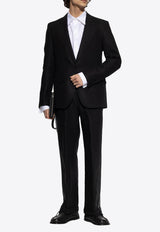 Dolce & Gabbana Single-Breasted Linen Blazer Black G2QS6T FU4MC-N0000