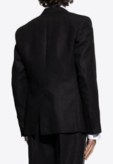 Dolce & Gabbana Single-Breasted Linen Blazer Black G2QS6T FU4MC-N0000