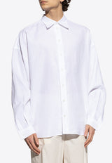 Dolce & Gabbana Long-Sleeved Linen Shirt White G5NE2T FU4JB-W0800