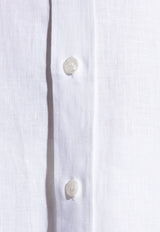 Dolce & Gabbana Long-Sleeved Linen Shirt White G5NE2T FU4JB-W0800