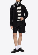 Dolce & Gabbana Cap-Sleeved Stripe T-shirt Monochrome GXX99T JBCG2-W1001