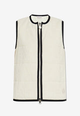 Moncler Smanicato Zip-Up Vest Cream K10938G00039 89AX9-034