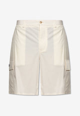 Dolce & Gabbana Logo Plaque Cargo Shorts Cream GZ2EAT FUEFJ-W0802