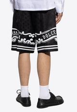 Dolce & Gabbana Bandana Print Silk Shorts Black GV37AT GI979-N0000