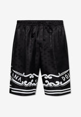 Dolce & Gabbana Bandana Print Silk Shorts Black GV37AT GI979-N0000