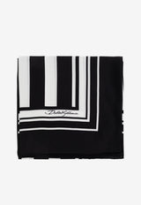 Dolce & Gabbana Striped Silk Scarf Monochrome GQ260E G0WUE-HN8DA