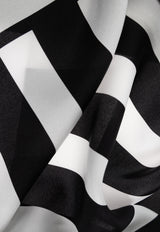 Dolce & Gabbana Striped Silk Scarf Monochrome GQ260E G0WUE-HN8DA