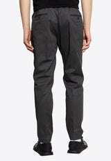 Dolce & Gabbana Logo Plaque Tailored Pants Gray GW13ET FUFNV-N3207