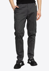 Dolce & Gabbana Logo Plaque Tailored Pants Gray GW13ET FUFNV-N3207