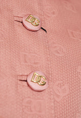 Dolce & Gabbana DG Logo Jacquard Cropped Jacket Pink F27DTT HJMQN-F0473